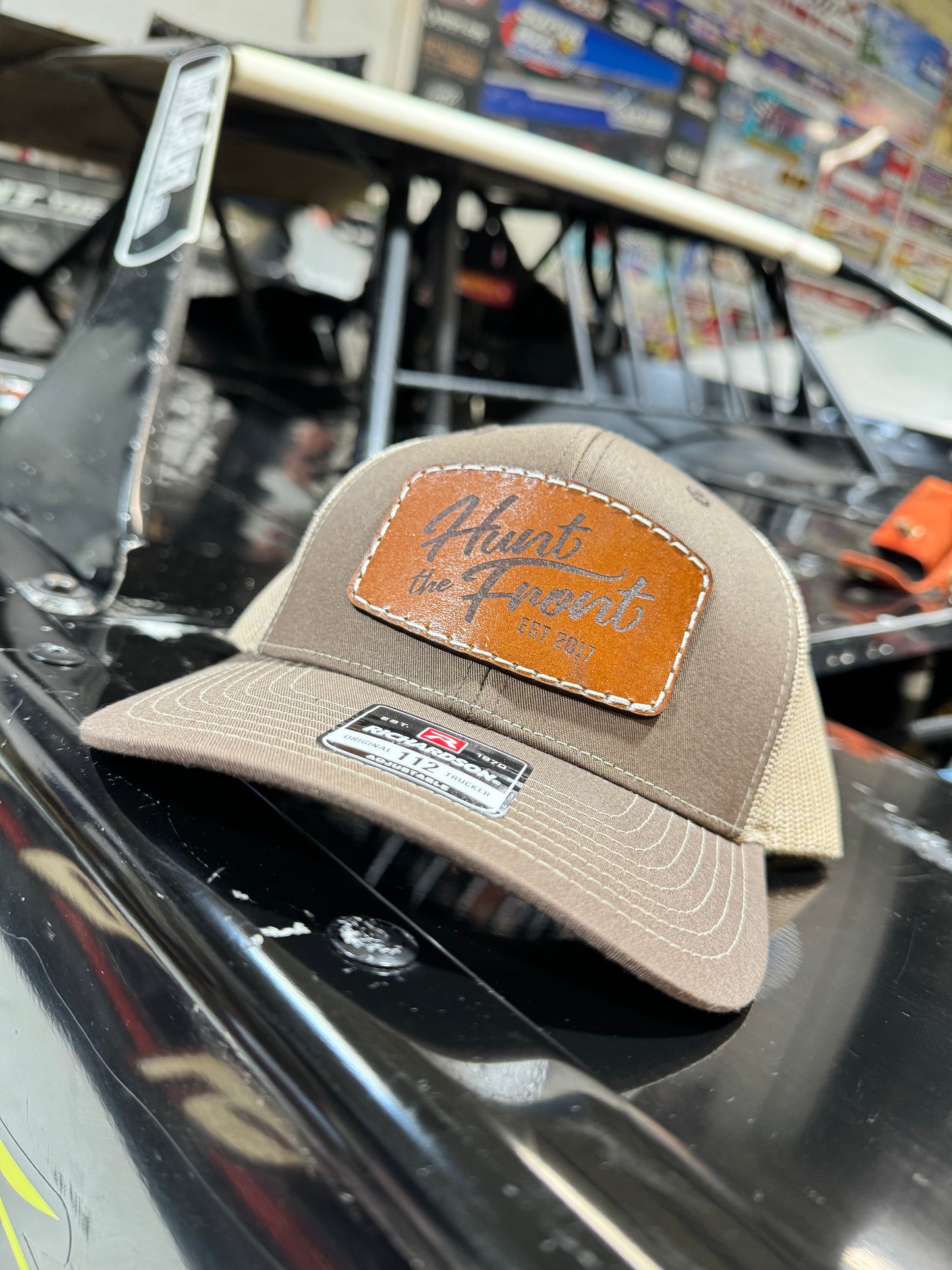 Brown Leather Patch Hat