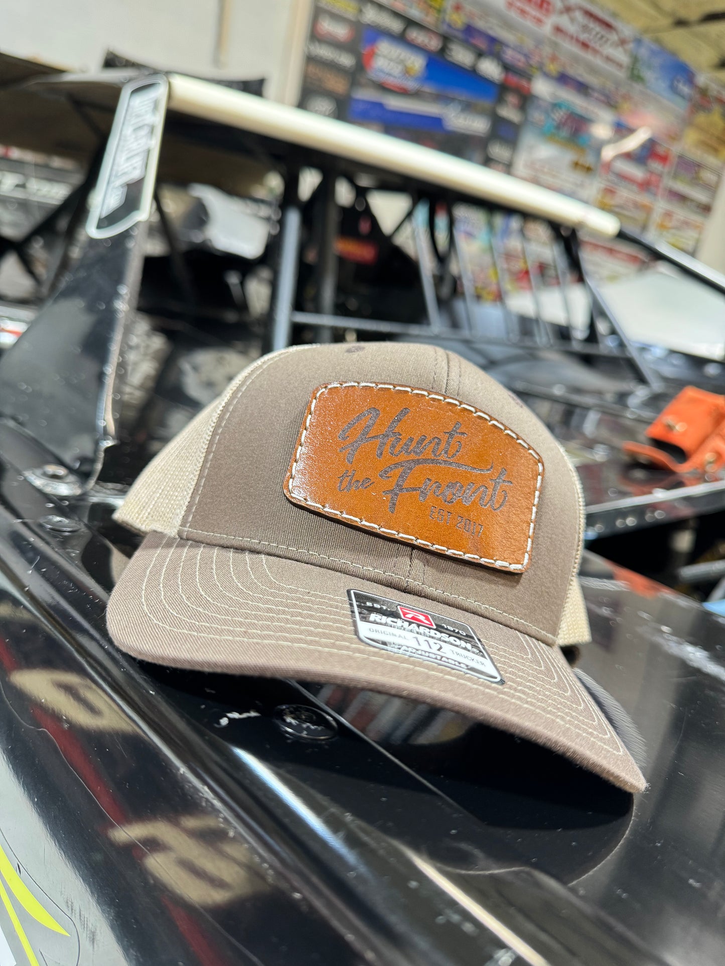 Brown Leather Patch Hat