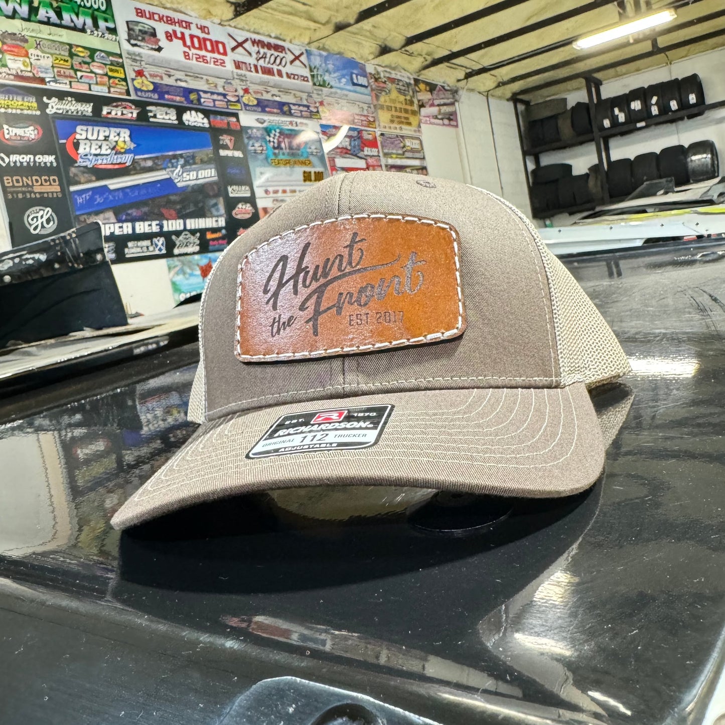 Brown Leather Patch Hat