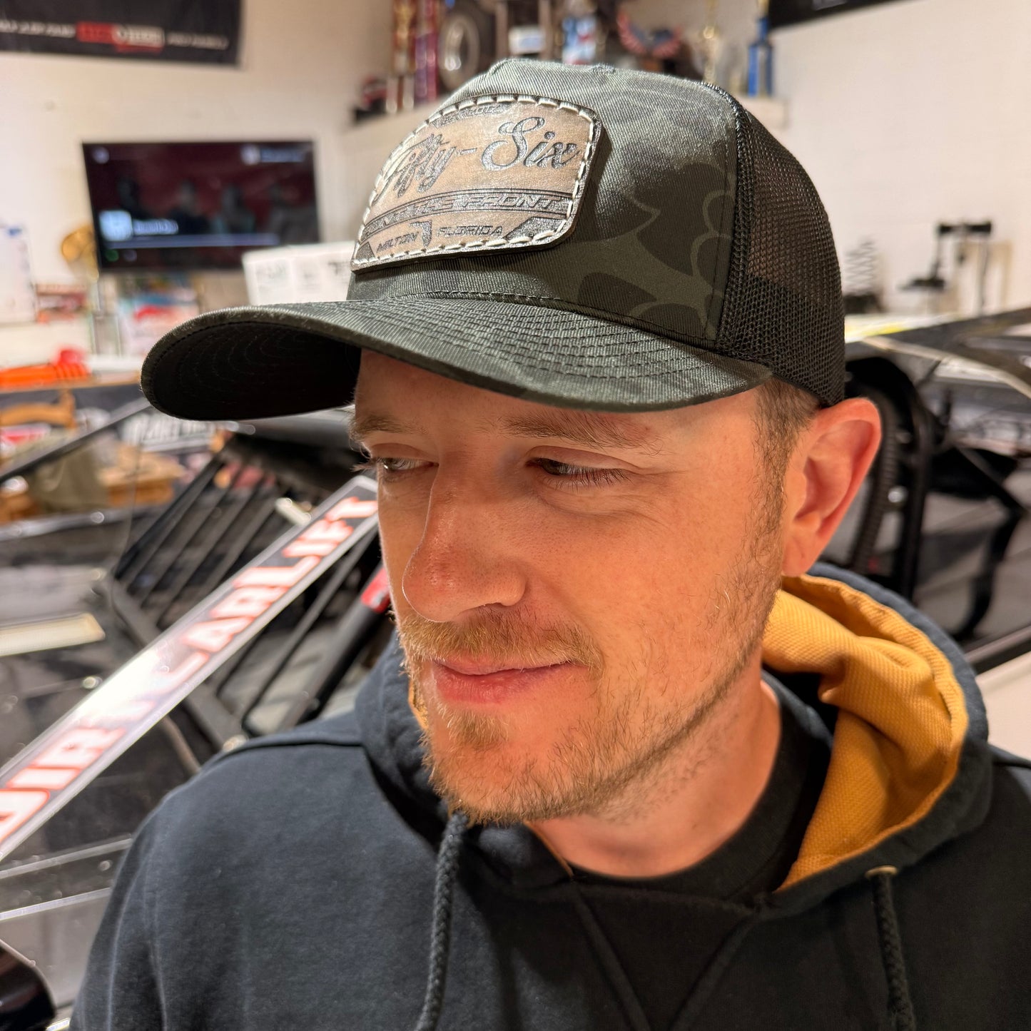 Fifty-Six Leather Patch Duck Camo Hat