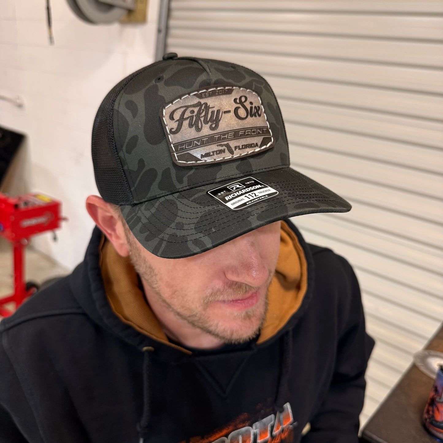 Fifty-Six Leather Patch Duck Camo Hat
