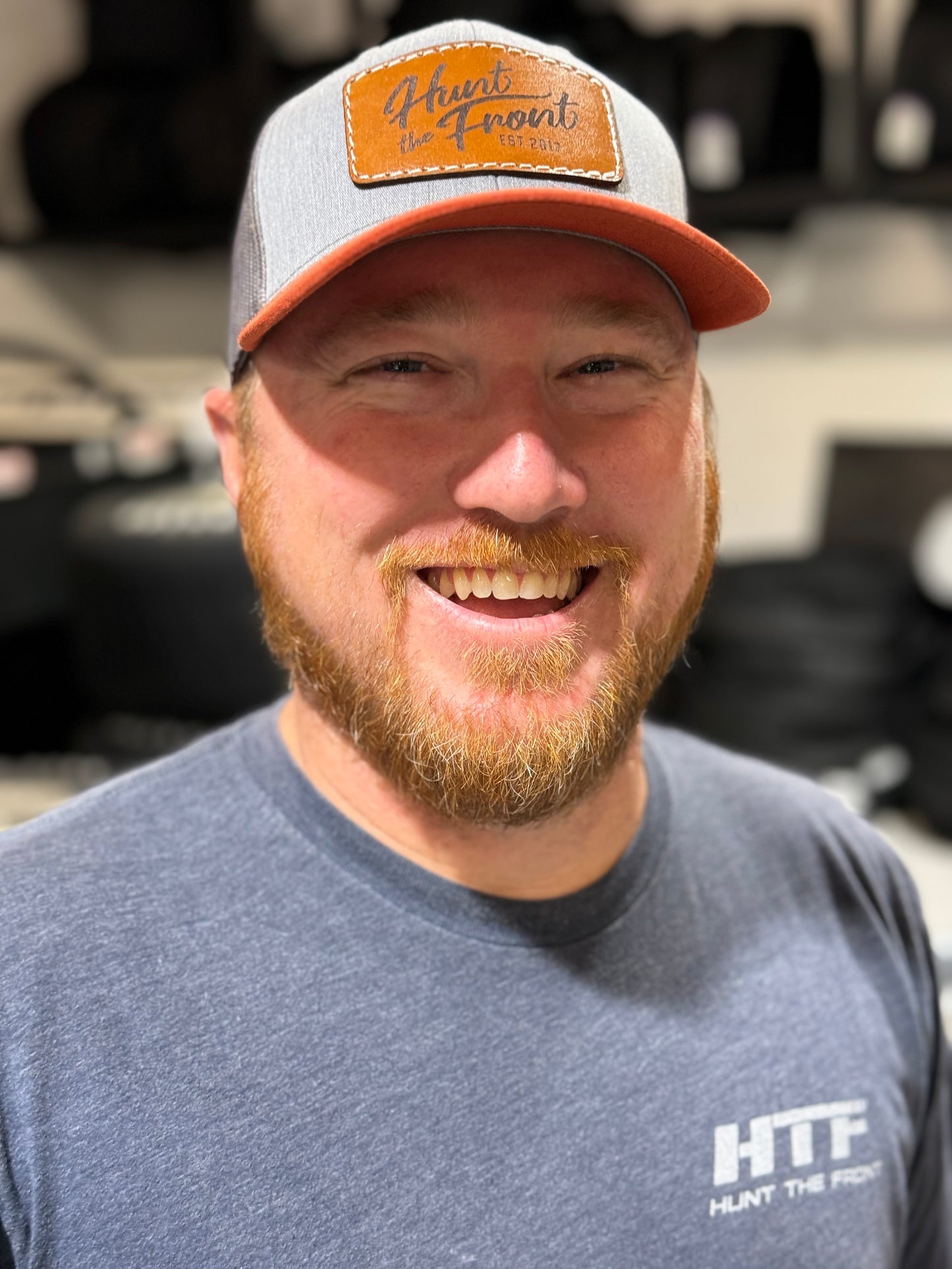 Leather Patch Hat - Rust/Gray