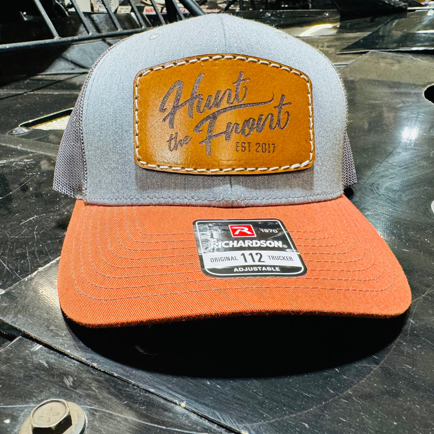 Leather Patch Hat - Rust/Gray