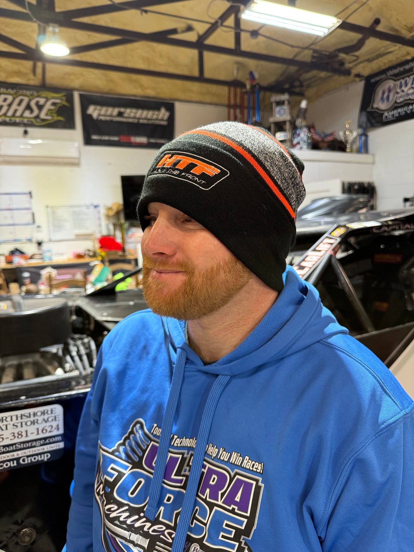 HTF Logo Orange Striped Beanie