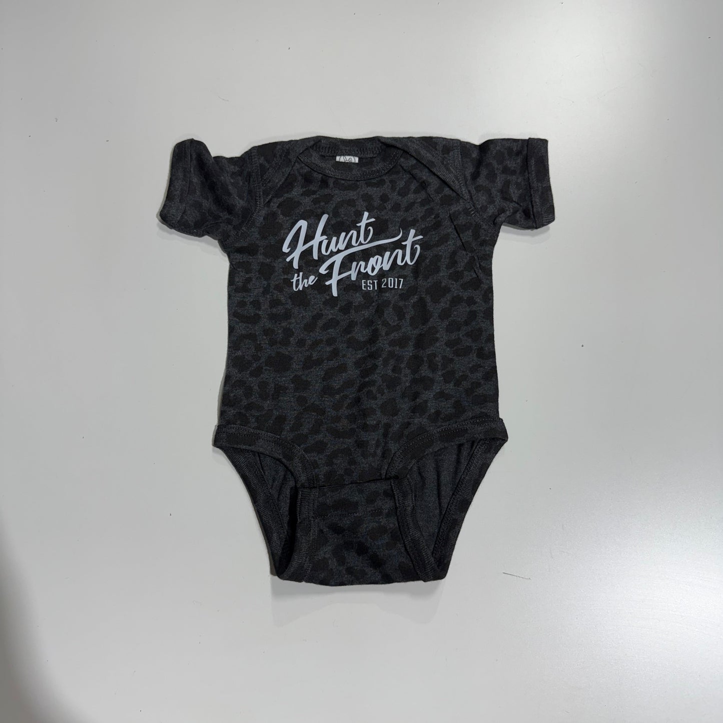 Hunt The Front Script Logo Leopard Toddler Tees & Onesies