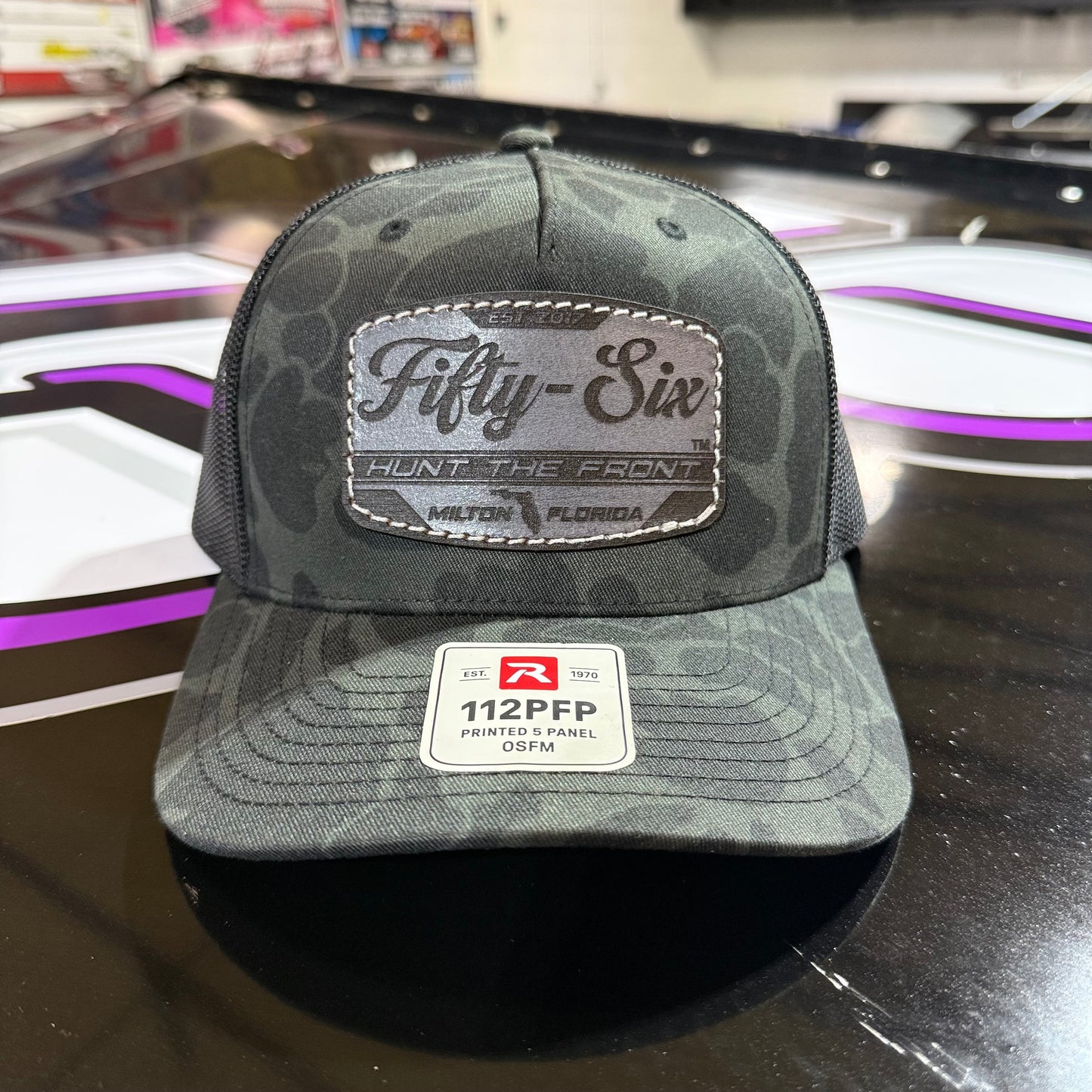 Fifty-Six Leather Patch Duck Camo Hat