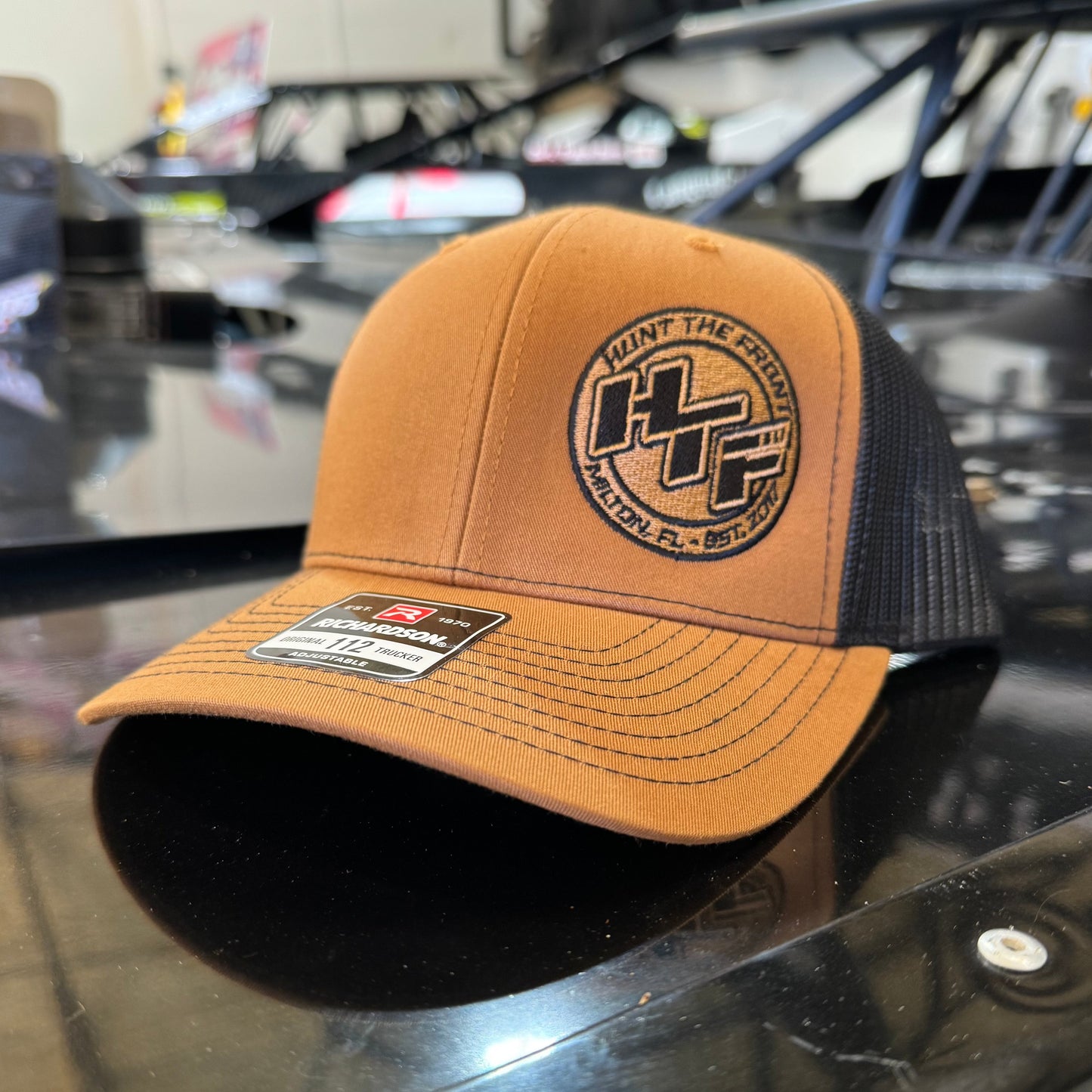 HTF Circle Logo Caramel Trucker Hat
