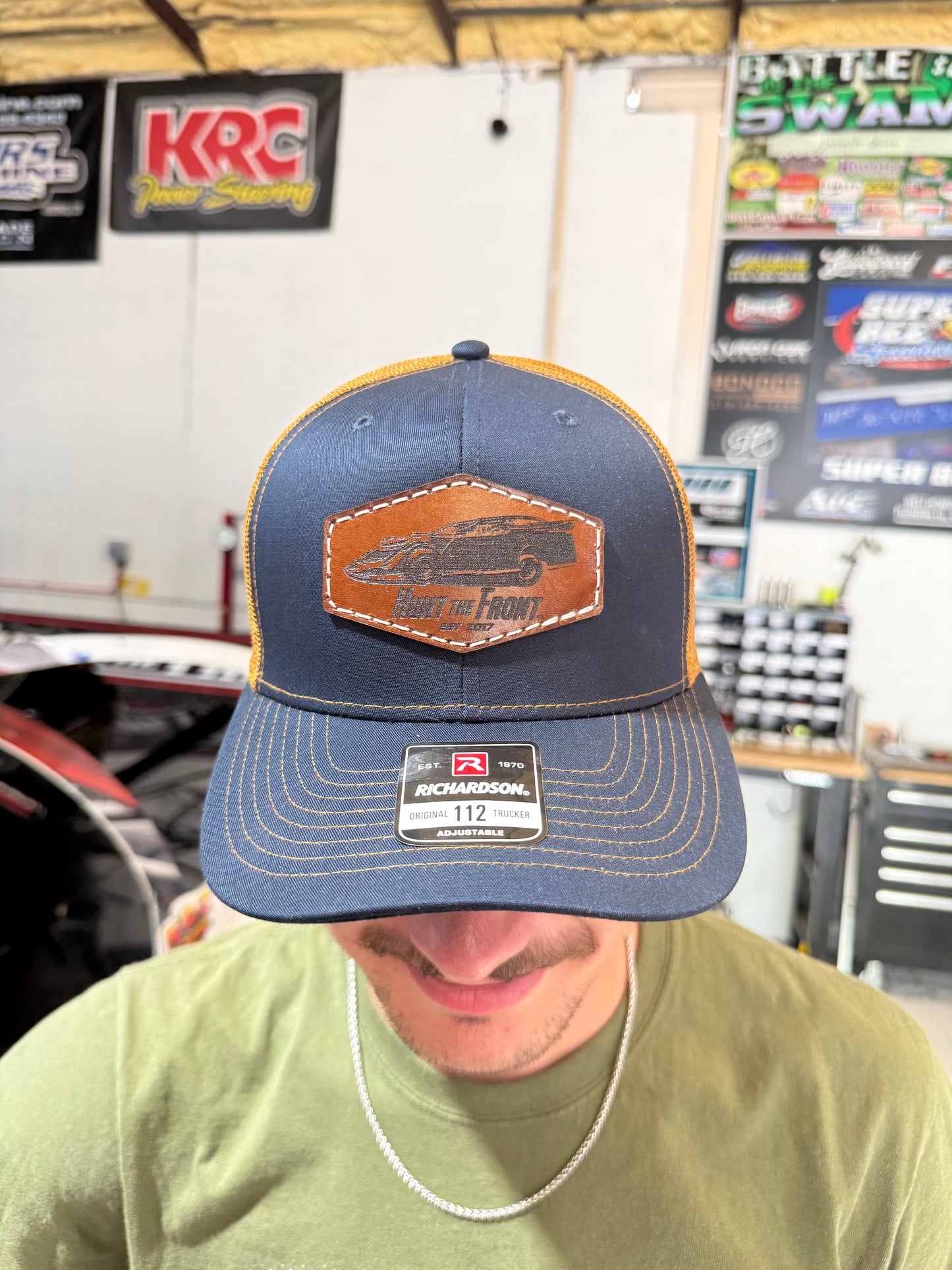 Dirt Late Model Leather Patch Hat