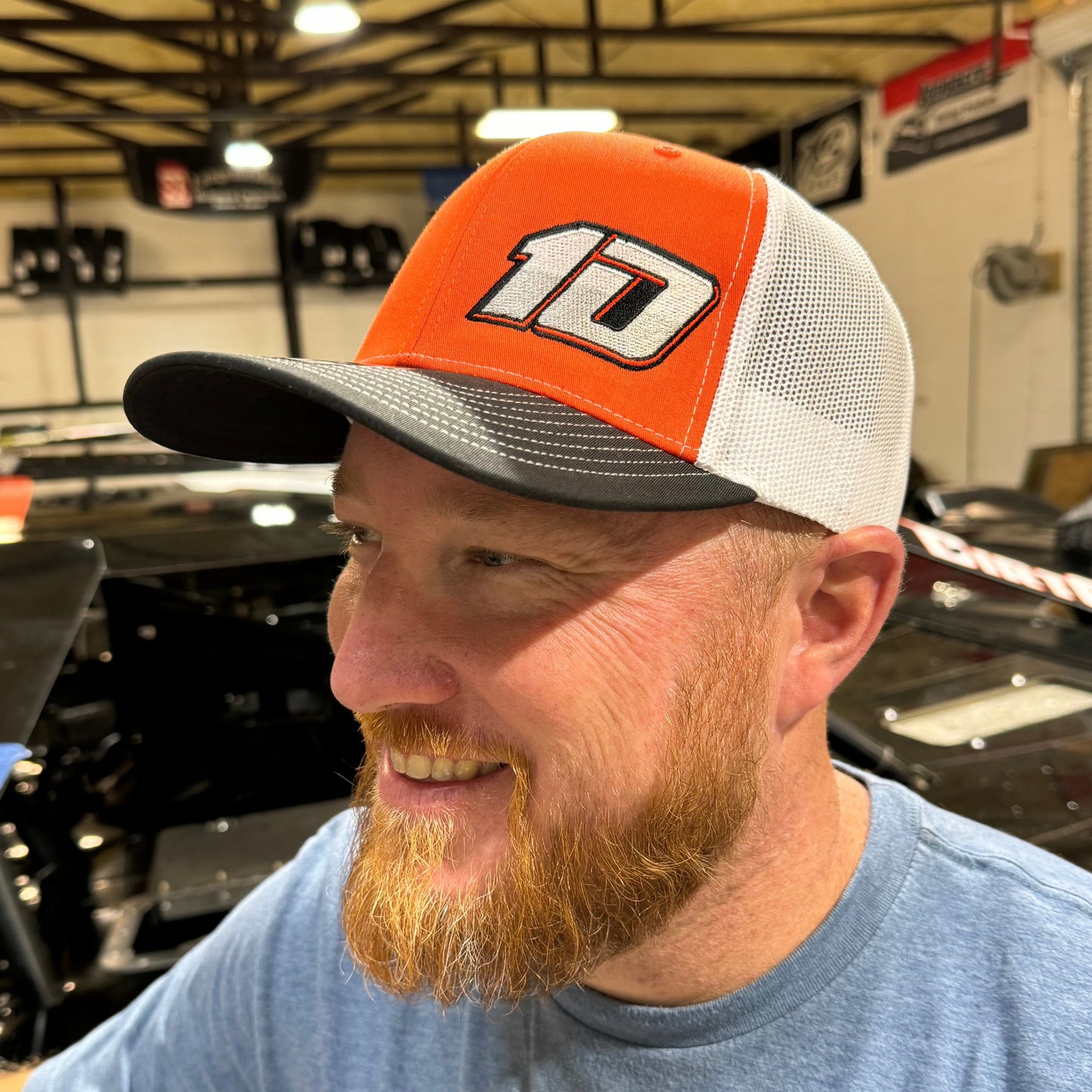 Orange #10 Trucker Hat