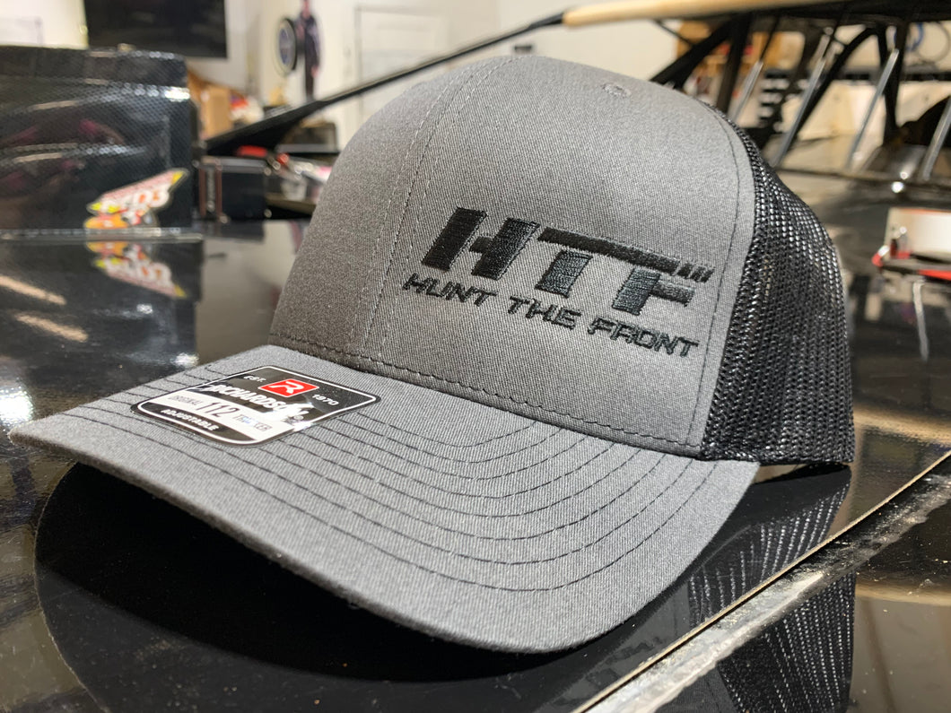 HTF Trucker Hat - Charcoal Gray with Black Letters