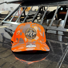 Load image into Gallery viewer, Orange Duck Camo HTF Circle Logo Trucker Hat
