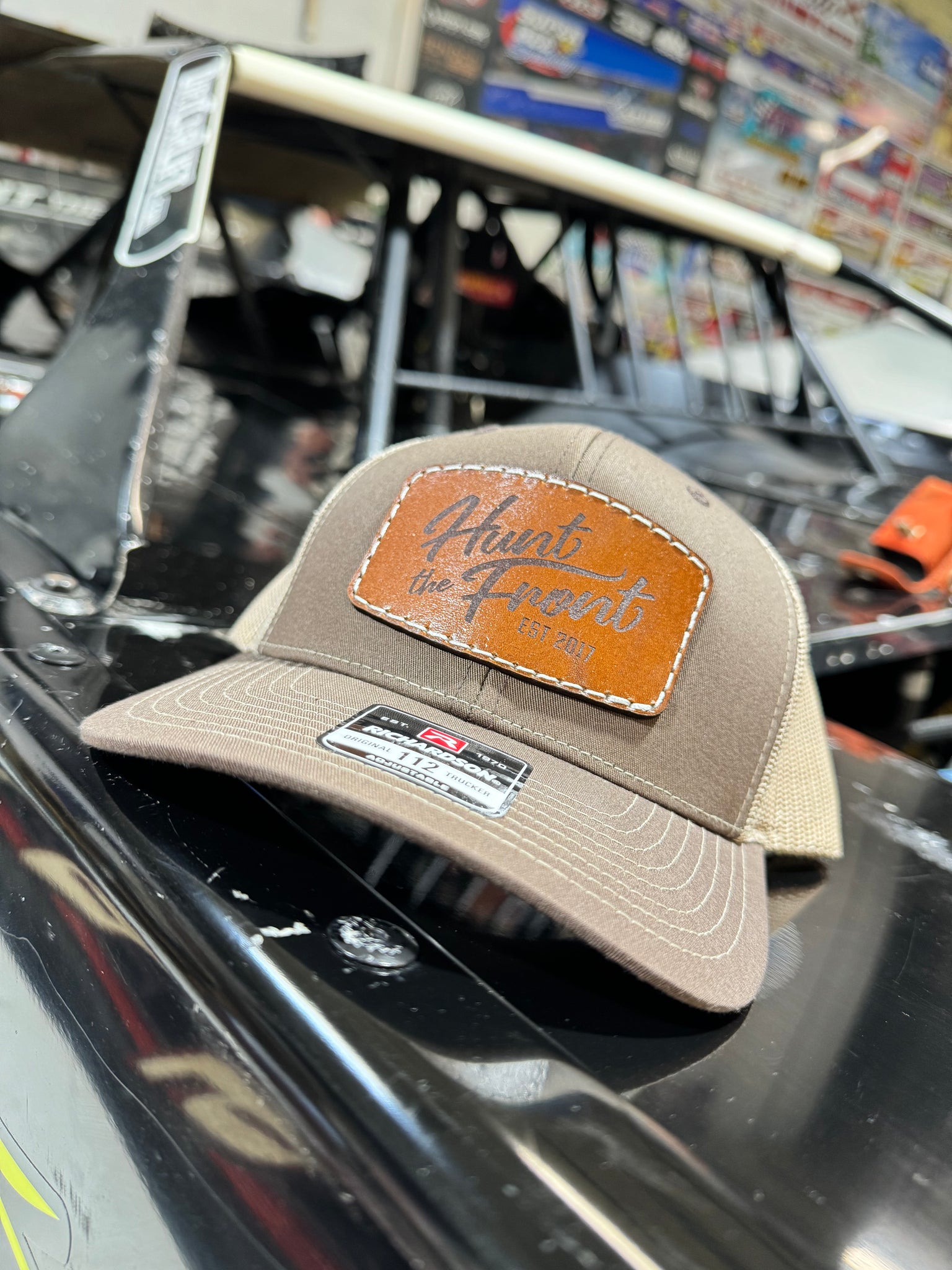 Brown Leather Patch Hat – Hunt the Front