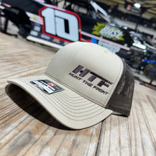 Load image into Gallery viewer, HTF Trucker Hat -Khaki w/Coffee Letters
