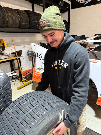 Green Camo Leather Patch Beanie