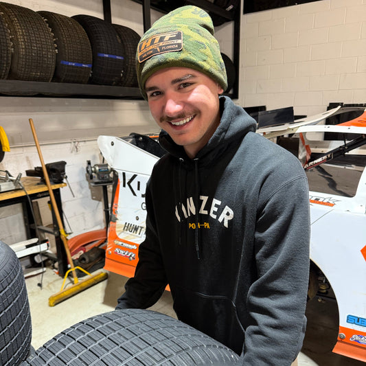 Green Camo Leather Patch Beanie