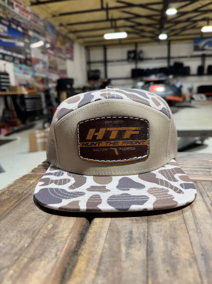 Leather Patch Sandstone Camo Trucker Hat