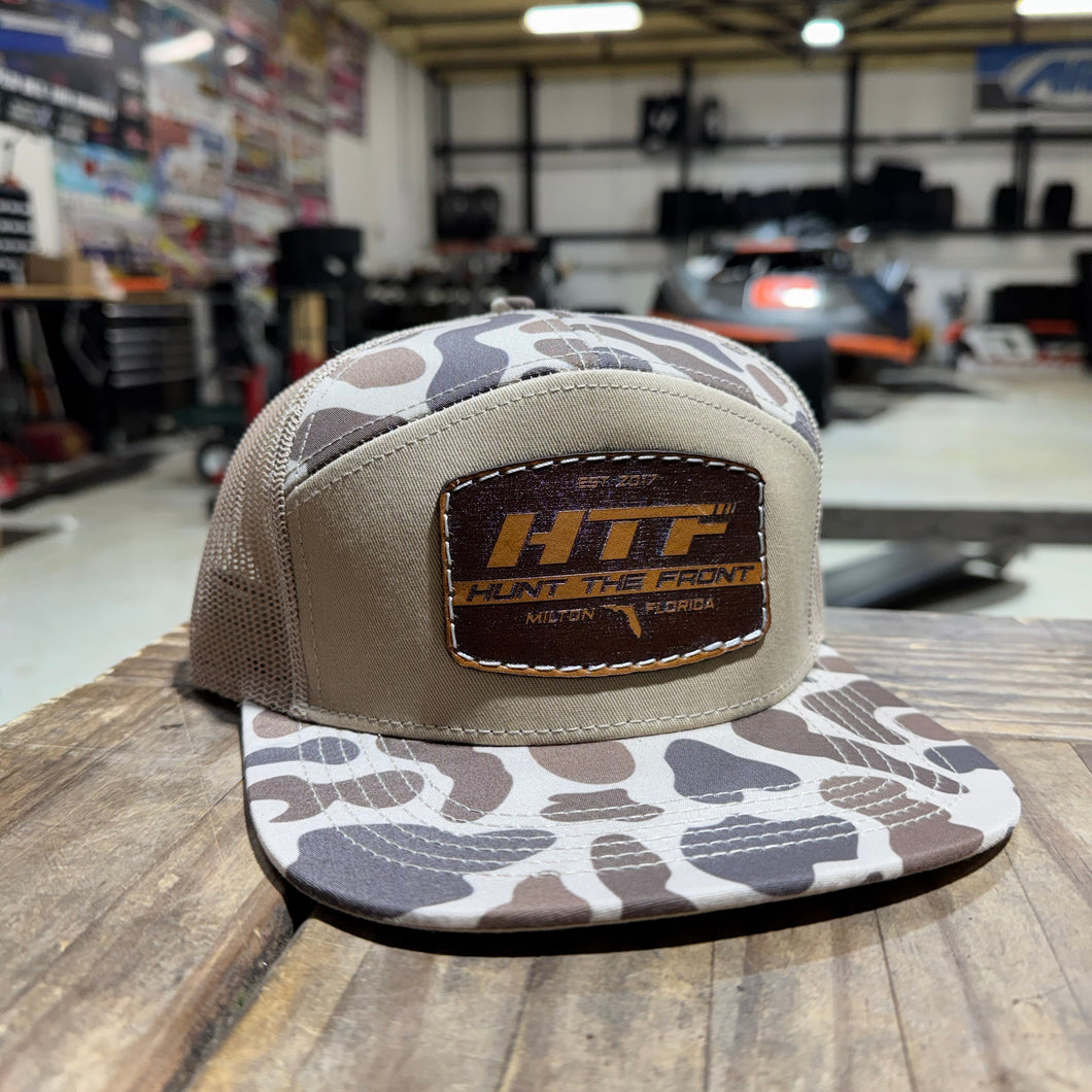 Leather Patch Sandstone Camo Trucker Hat