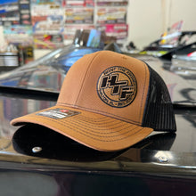 Load image into Gallery viewer, HTF Circle Logo Caramel Trucker Hat
