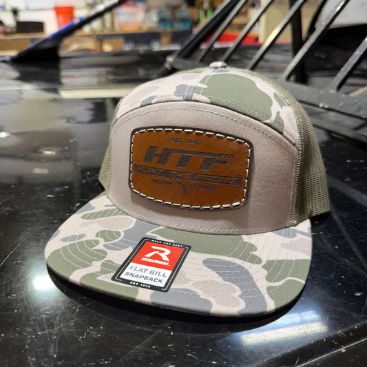 Leather Patch Marsh Duck Camo Loden 7 Panel Hat