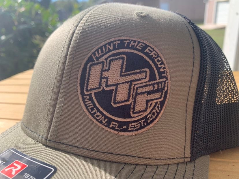 Slanted HTF Circle Logo Trucker Hat - Loden Green