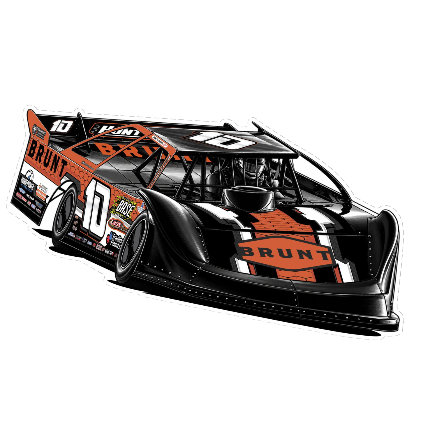 World 100 Racecar Decal