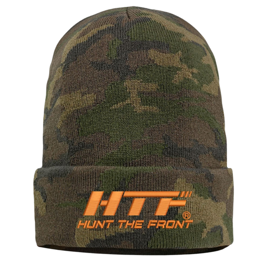 Green Camo Orange HTF Beanie