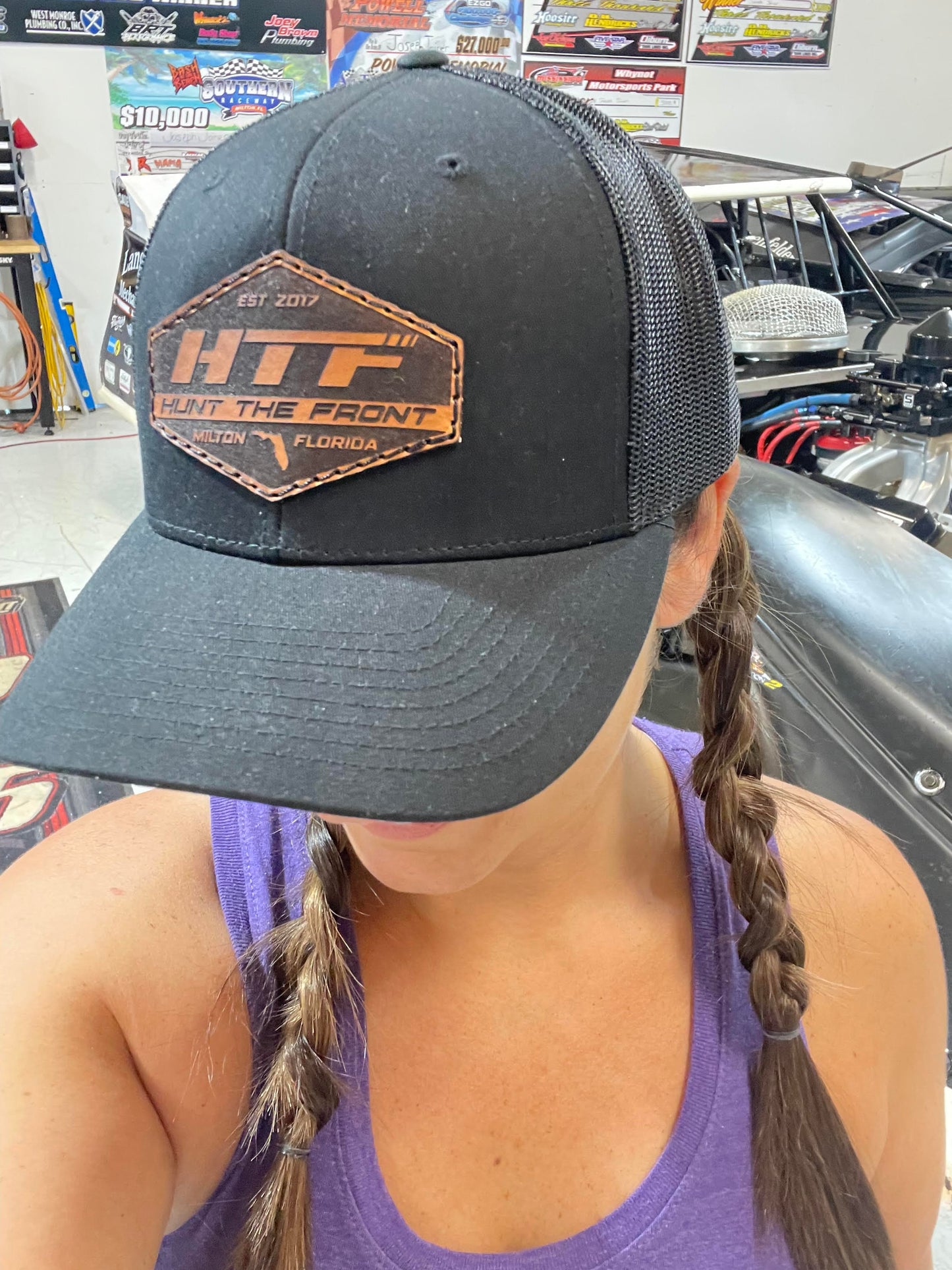 Leather Patch Hat - Black