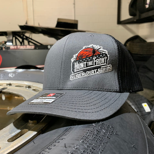HTF Super Dirt Series Charcoal Gray Trucker Hat